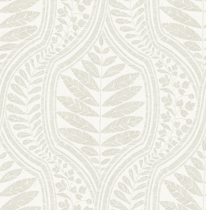 A-Street Prints Juno Beige Ogee Wallpaper, 20.5-in by 33-ft