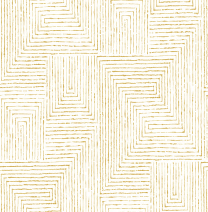 A-Street Prints Merritt Honey Geometric Wallpaper, 20.5-in by 33-ft