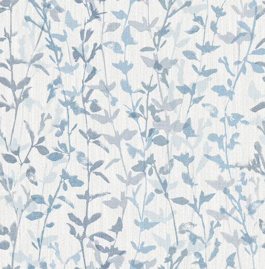 A-Street Prints Thea Blue Floral Trail Wallpaper, 20.5-in by 33-ft