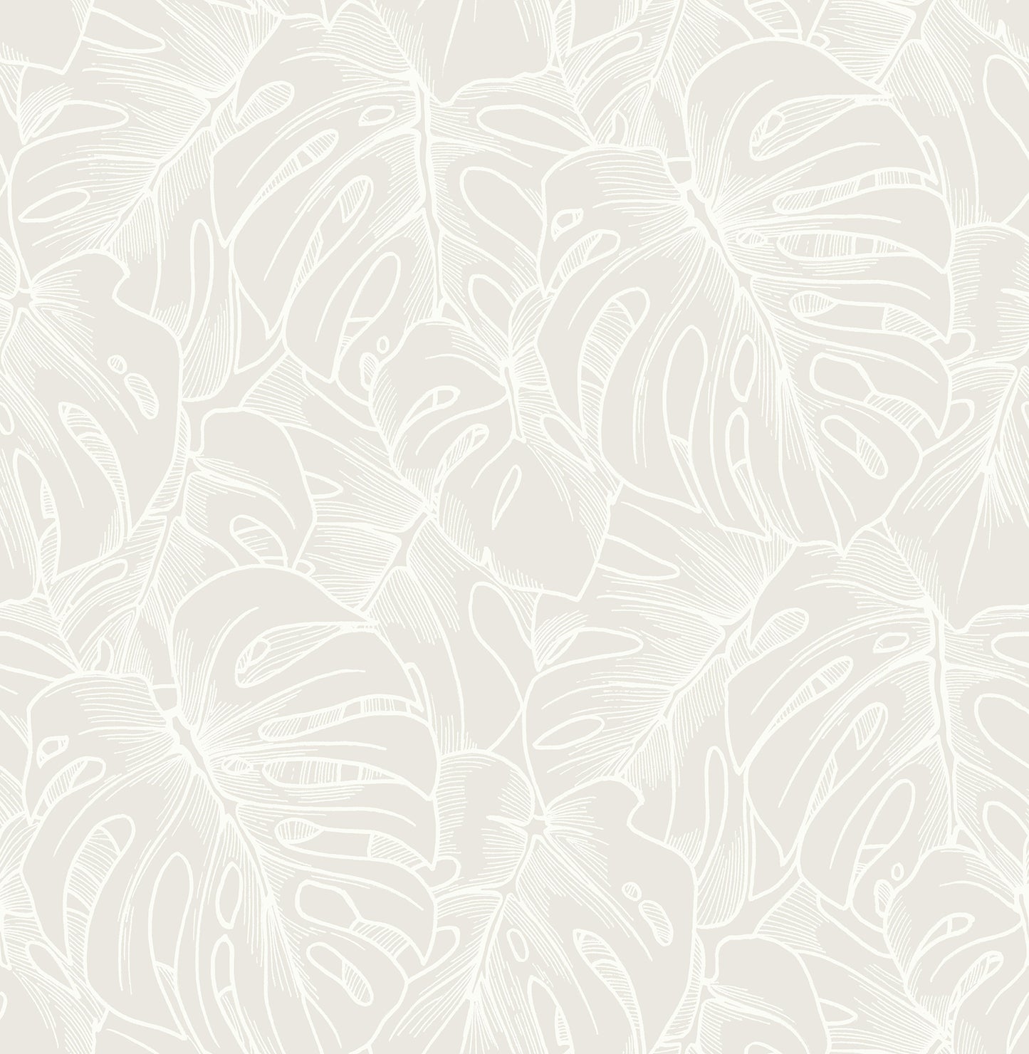 A-Street Prints Balboa White Botanical Wallpaper, 20.5-in by 33-ft