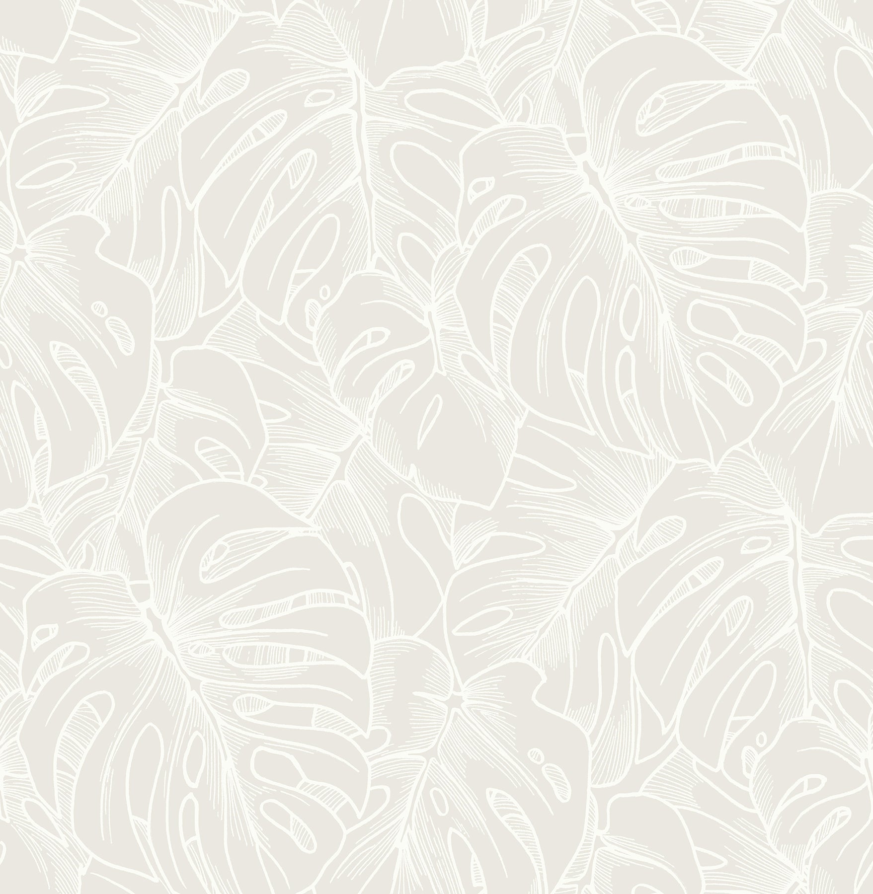 A-Street Prints Balboa White Botanical Wallpaper, 20.5-in by 33-ft