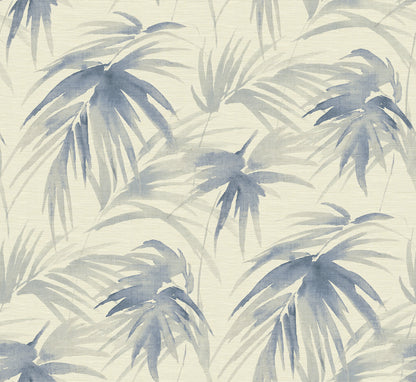 A-Street Prints Darlana Blue Grasscloth Wallpaper, 34-in by 24-ft