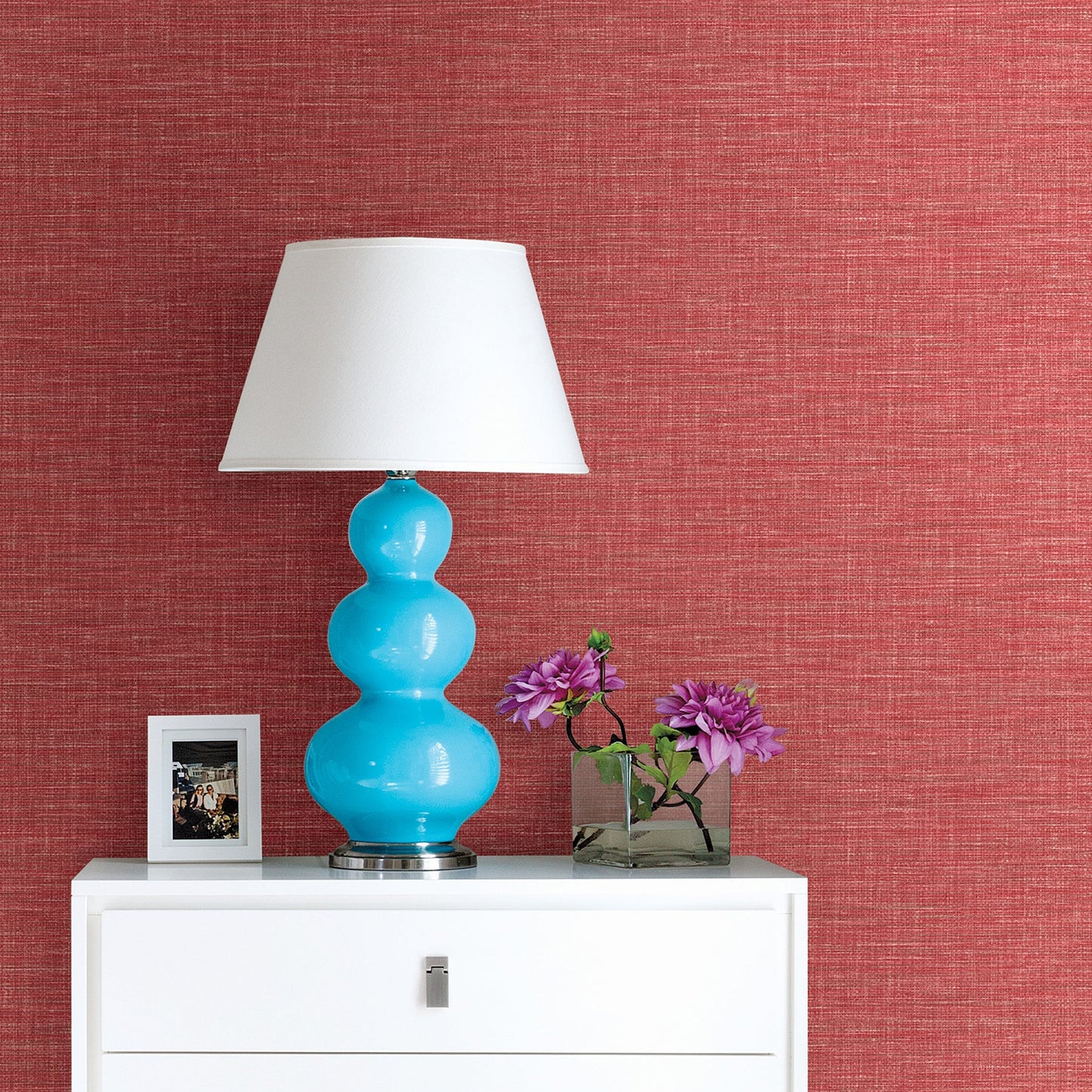 A-Street Prints Exhale Coral Woven Texture Wallpaper, 20.5-in by 33-ft