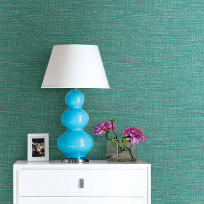 A-Street Prints Exhale Turquoise Woven Texture Wallpaper, 20.5-in by 33-ft