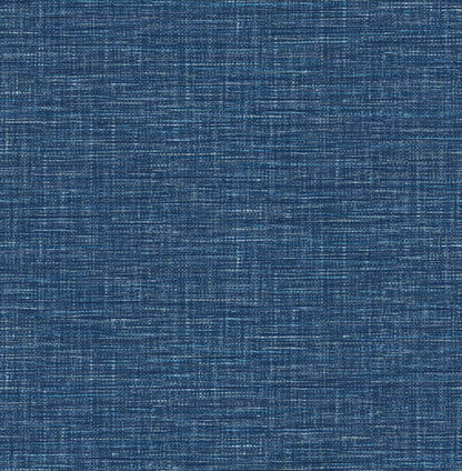 A-Street Prints Exhale Dark Blue Woven Texture Wallpaper, 20.5-in by 33-ft