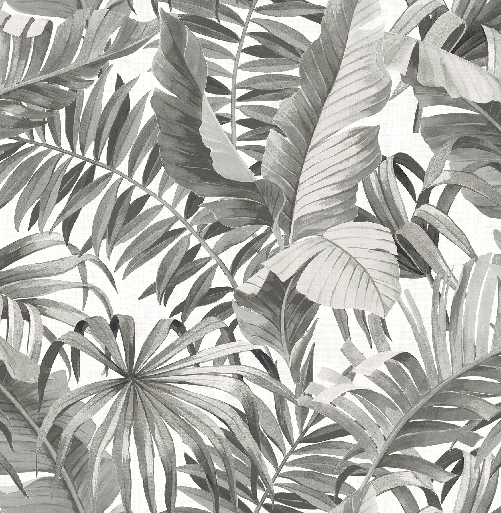 A-Street Prints Alfresco Grey Tropical Palm Wallpaper, 20.5-in by 33-ft