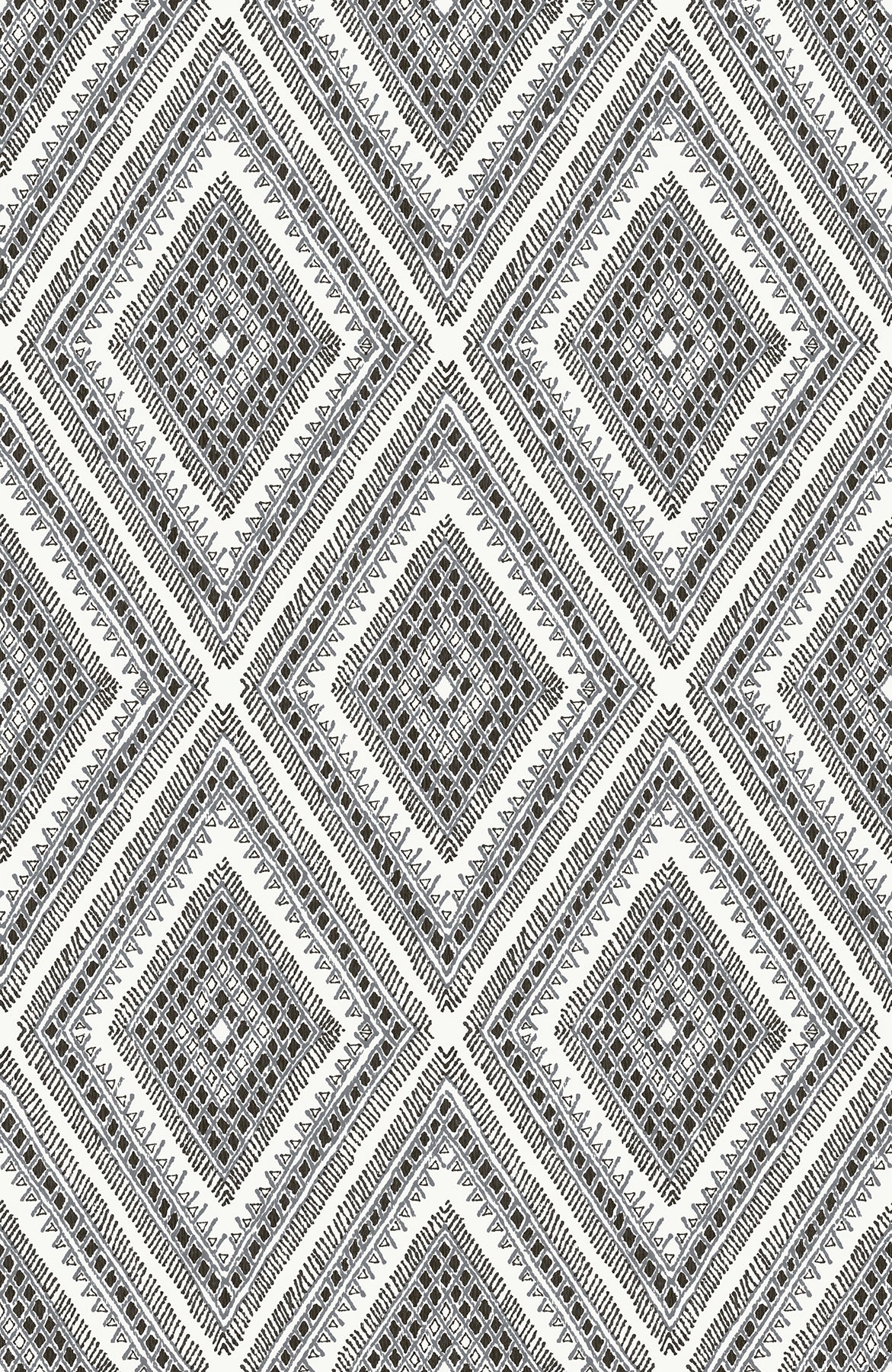 A-Street Prints Zaya Black Tribal Diamonds Wallpaper, 20.5-in by 33-ft