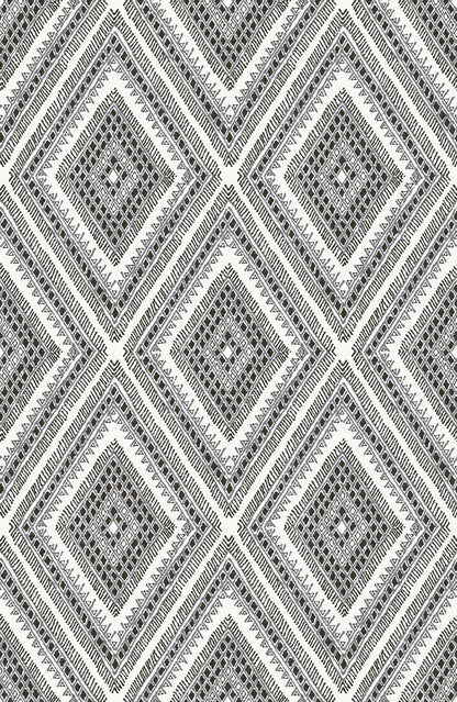 A-Street Prints Zaya Black Tribal Diamonds Wallpaper, 20.5-in by 33-ft