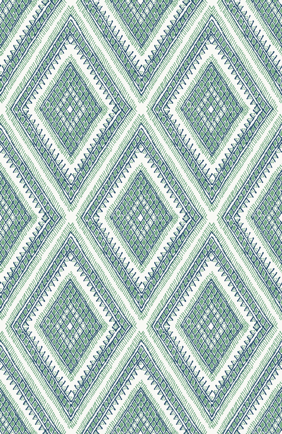 A-Street Prints Zaya Green Tribal Diamonds Wallpaper, 20.5-in by 33-ft