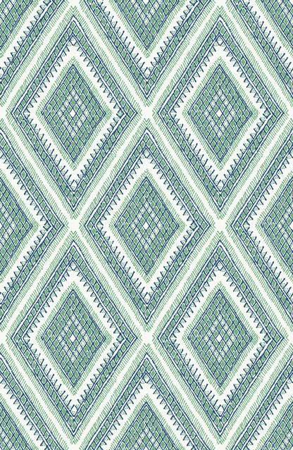 A-Street Prints Zaya Green Tribal Diamonds Wallpaper, 20.5-in by 33-ft