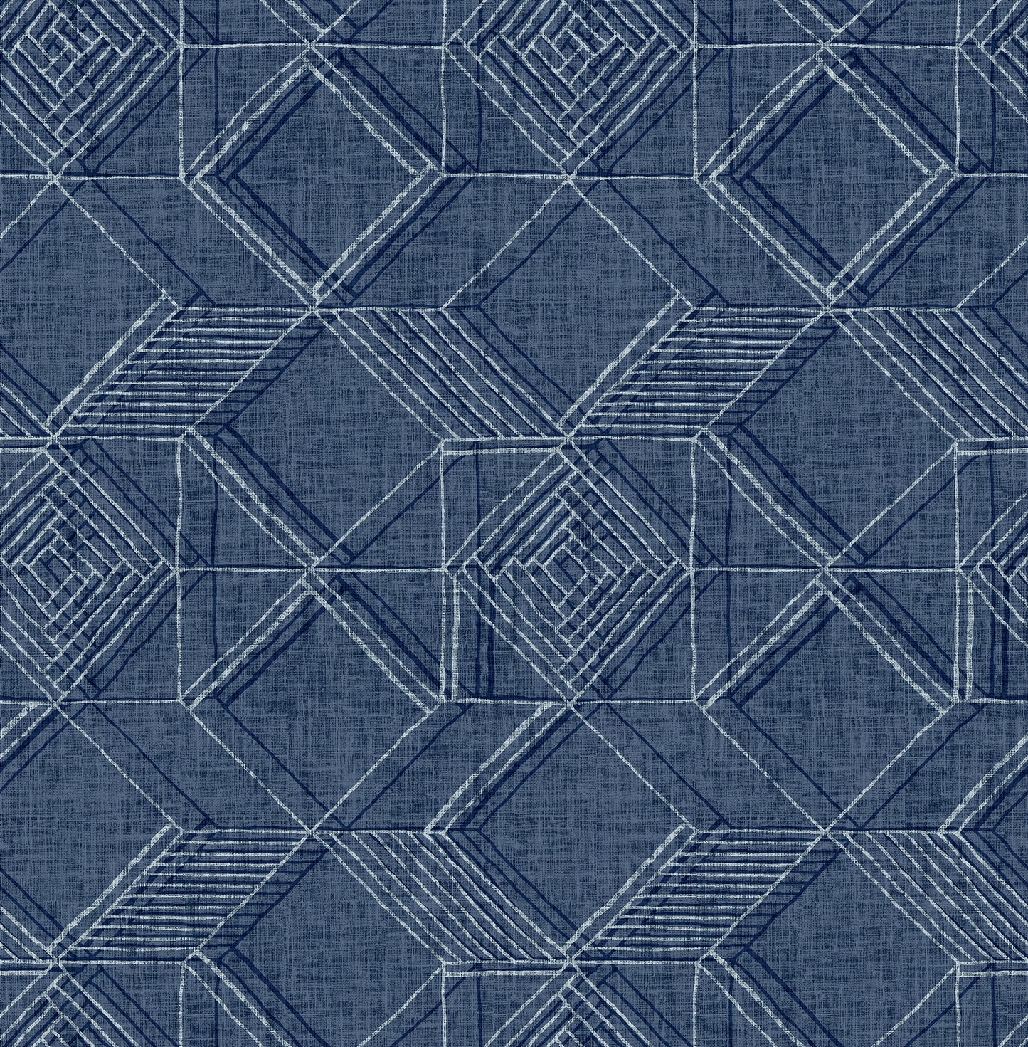 A-Street Prints Moki Blue Lattice Geometric Wallpaper, 20.5-in by 33-ft