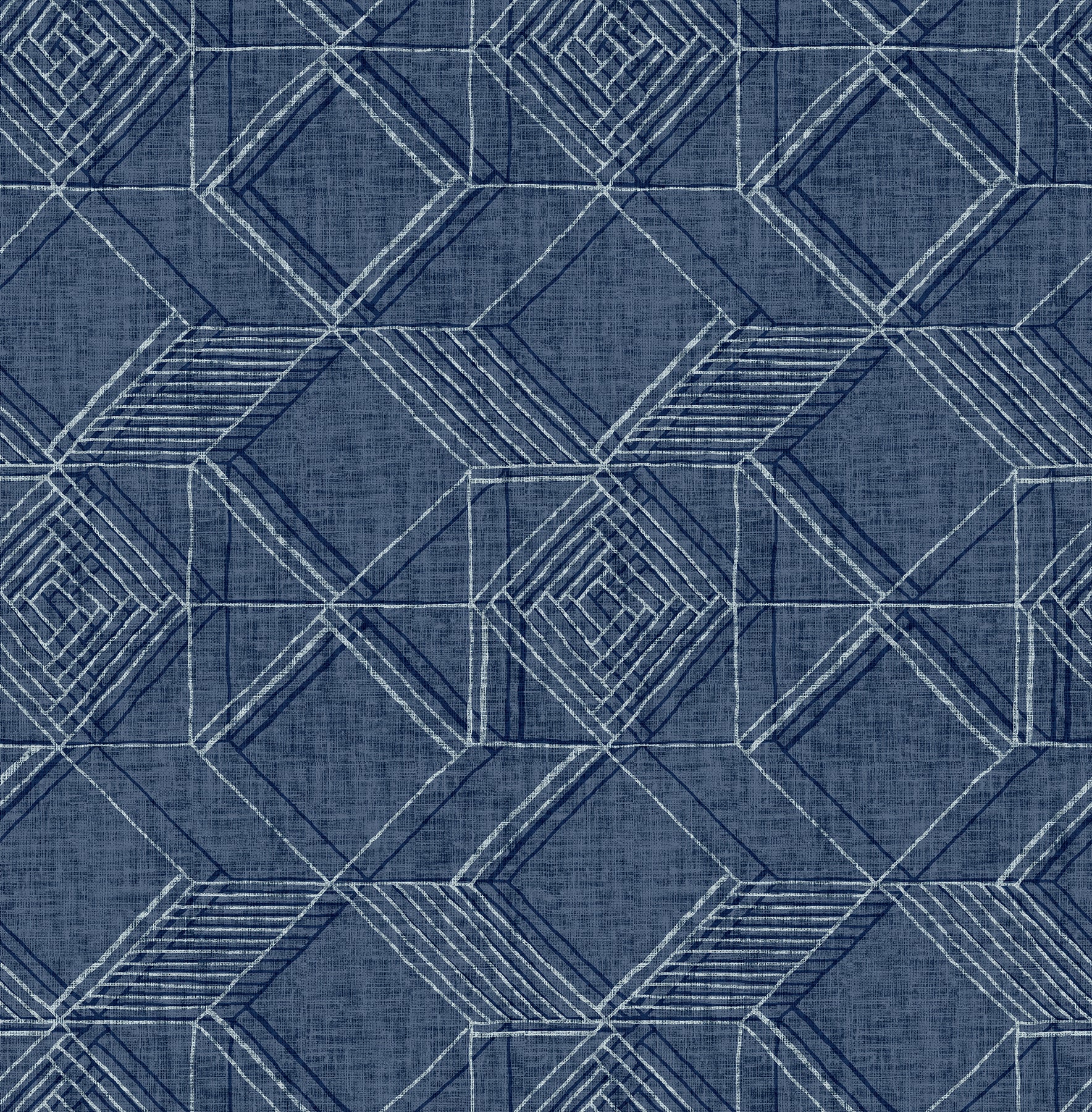 A-Street Prints Moki Blue Lattice Geometric Wallpaper, 20.5-in by 33-ft