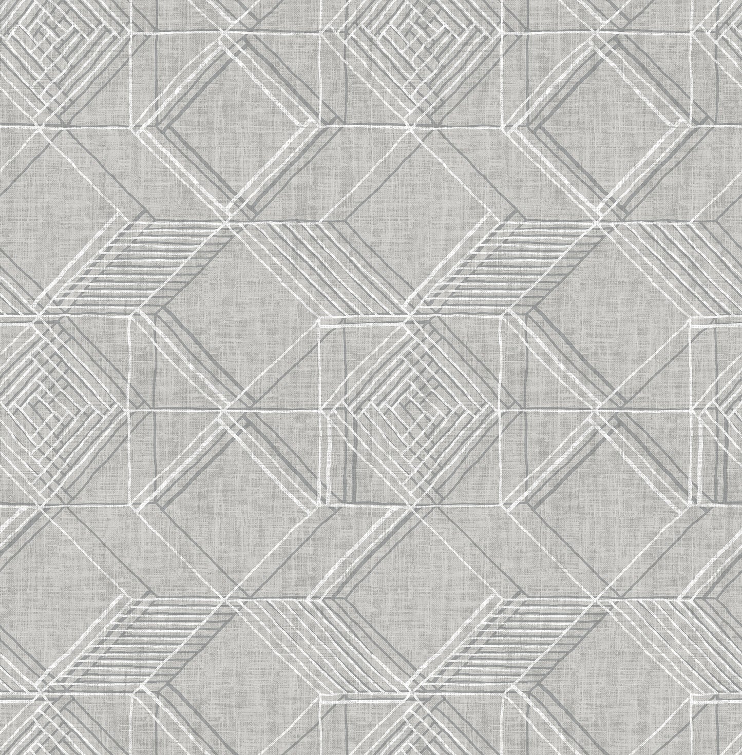 A-Street Prints Moki Grey Lattice Geometric Wallpaper, 20.5-in by 33-ft