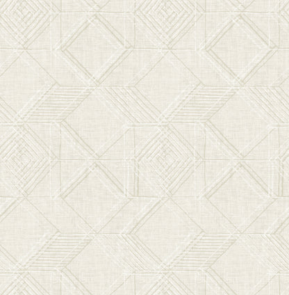 A-Street Prints Moki Off White Lattice Geometric Wallpaper, 20.5-in by 33-ft