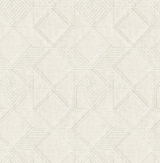 A-Street Prints Moki Off White Lattice Geometric Wallpaper, 20.5-in by 33-ft