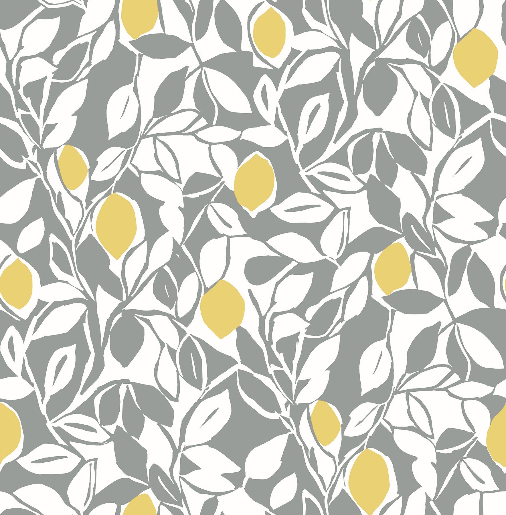 A-Street Prints Loretto Grey Citrus Wallpaper, 20.5-in by 33-ft