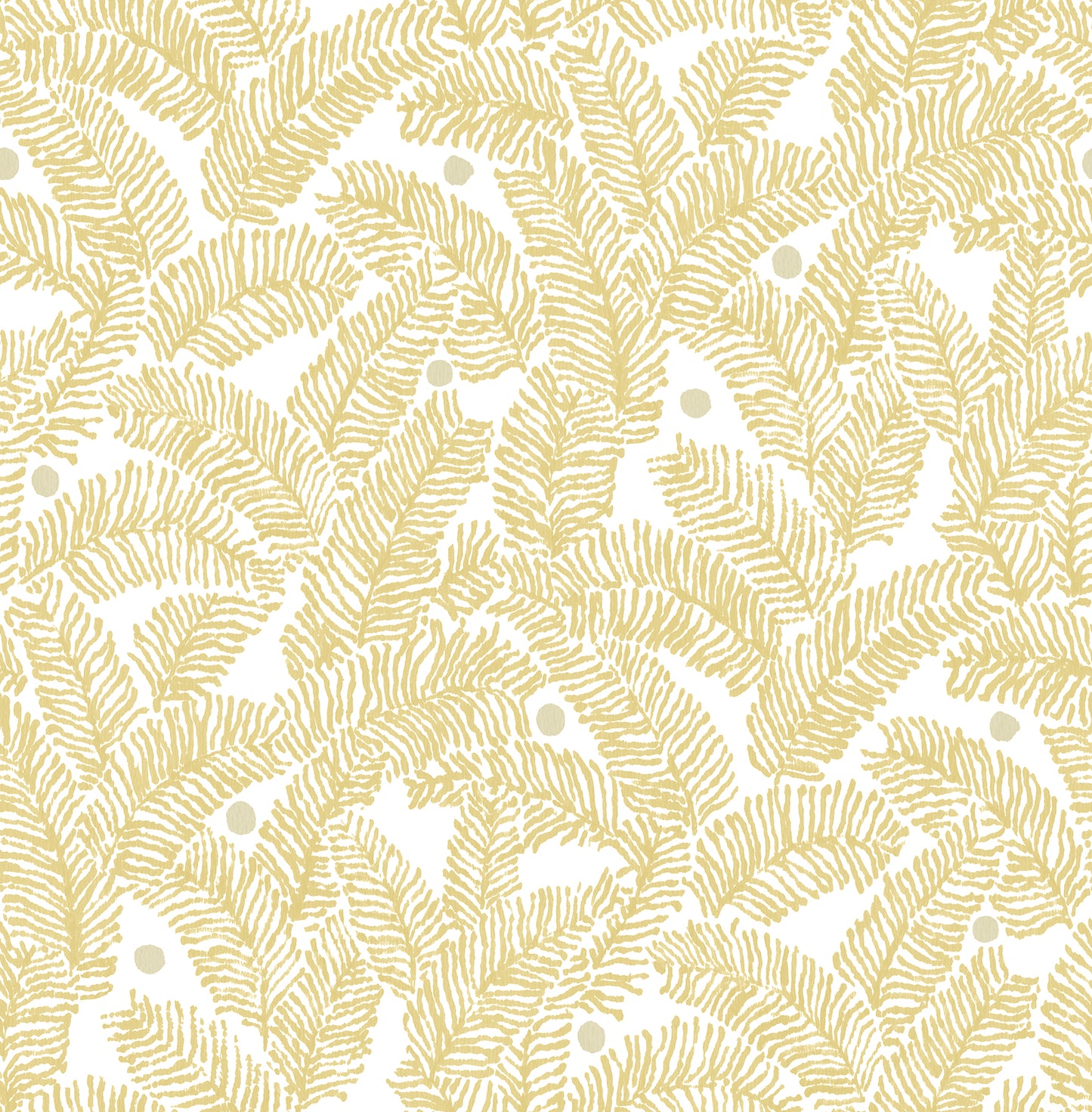 A-Street Prints Athina Yellow Fern Wallpaper, 20.5-in by 33-ft