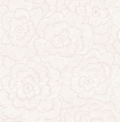 A-Street Prints Periwinkle Pink Textured Floral Wallpaper, 20.5-in by 33-ft