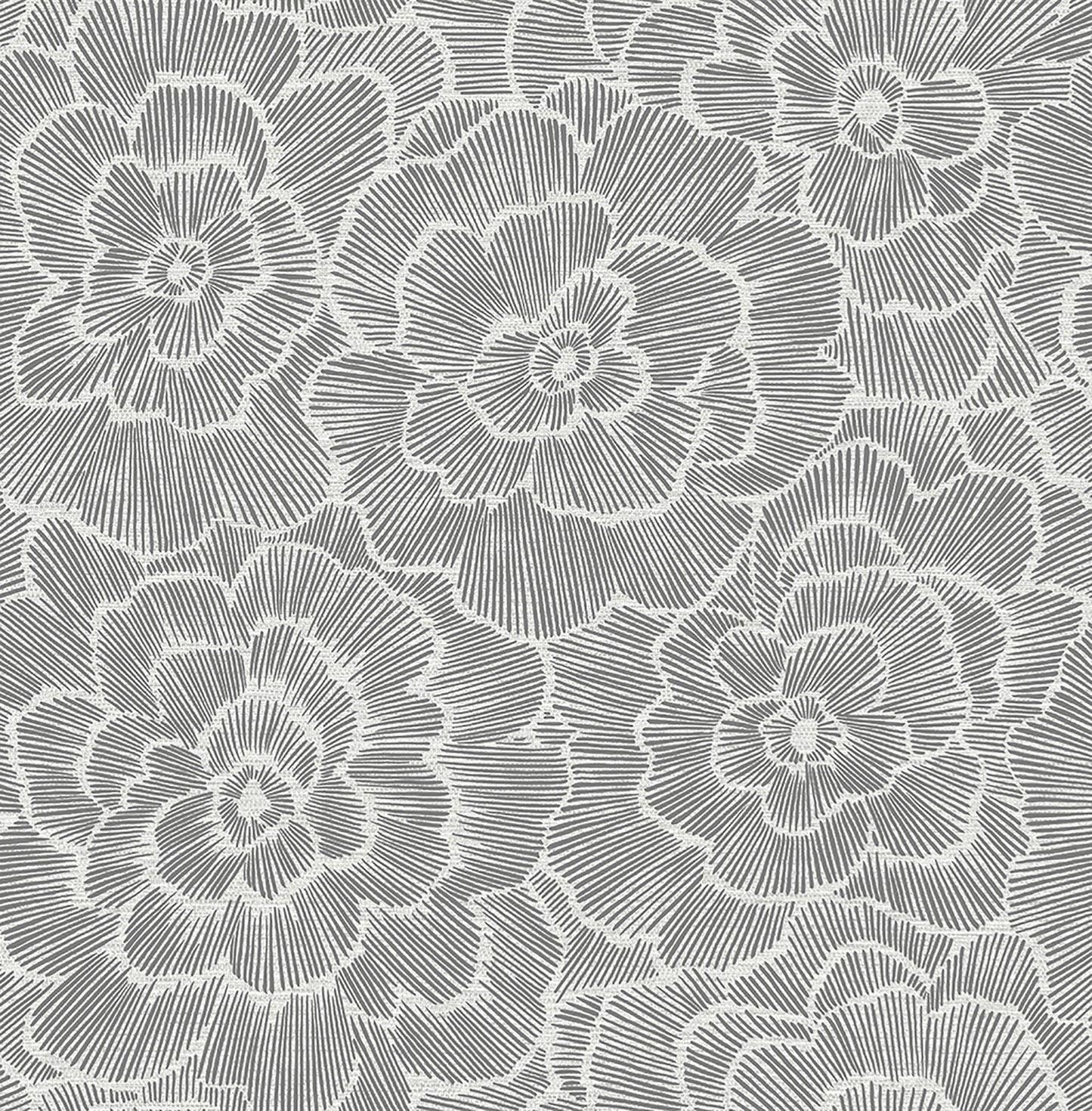 A-Street Prints Periwinkle Grey Textured Floral Wallpaper, 20.5-in by 33-ft