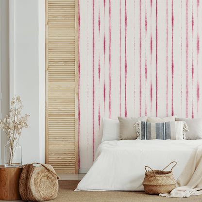 A-Street Prints Orleans Pink Shibori Faux Linen Wallpaper, 20.5-in by 33-ft