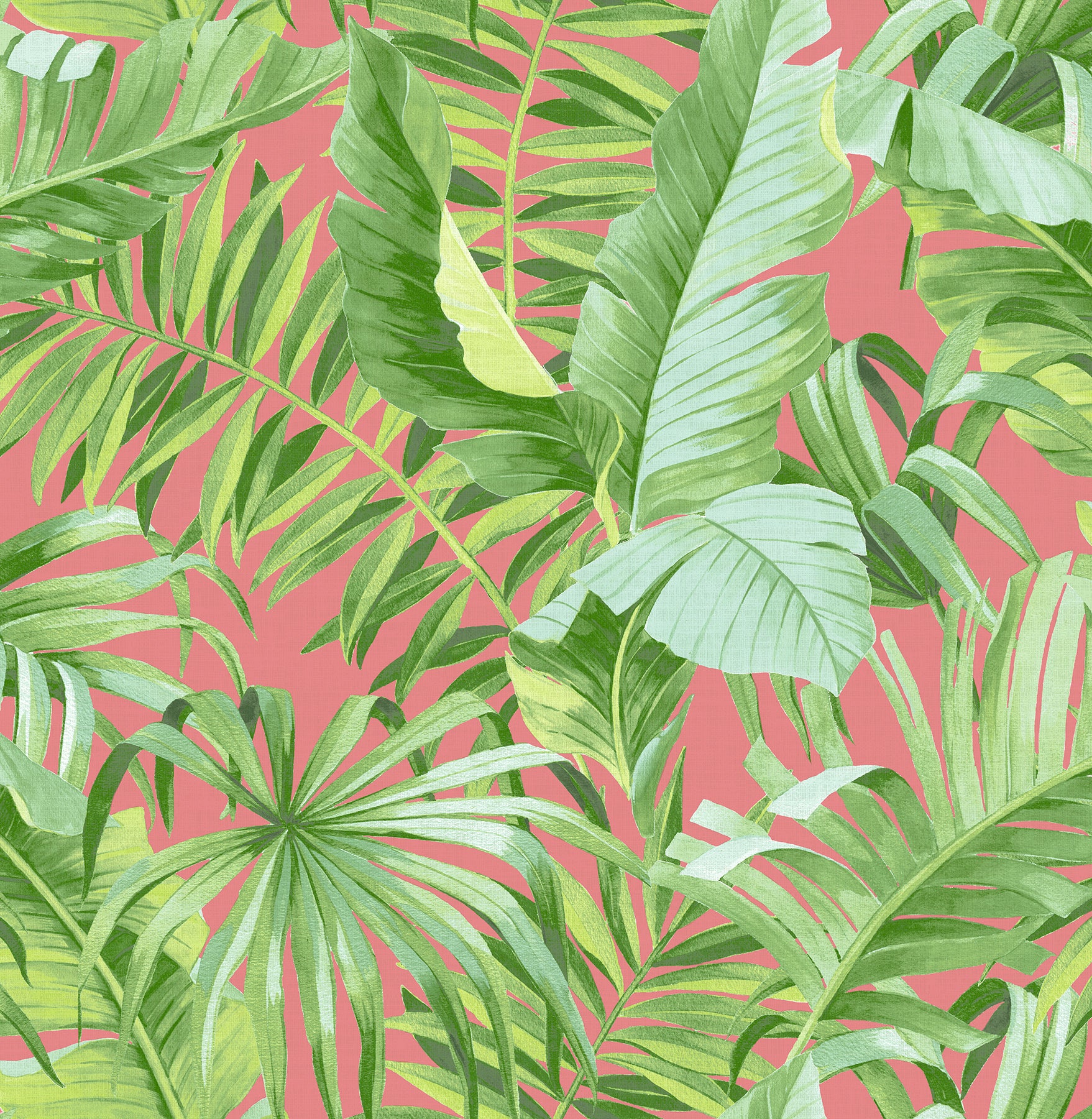 A-Street Prints Alfresco Coral Tropical Palm Wallpaper, 20.5-in by 33-ft