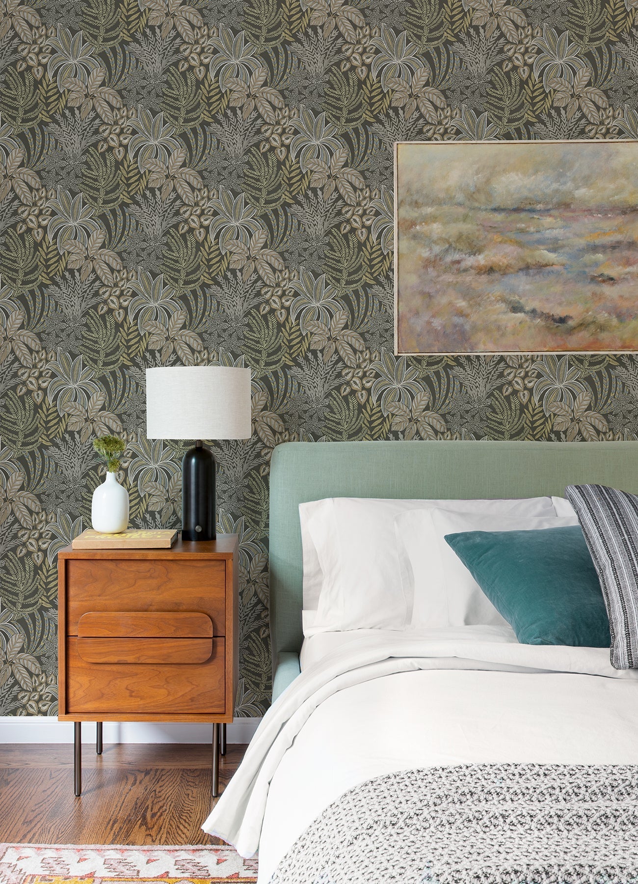 A-Street Prints Sumner Brown Woodland Botanical Wallpaper, 27-in by 27-ft