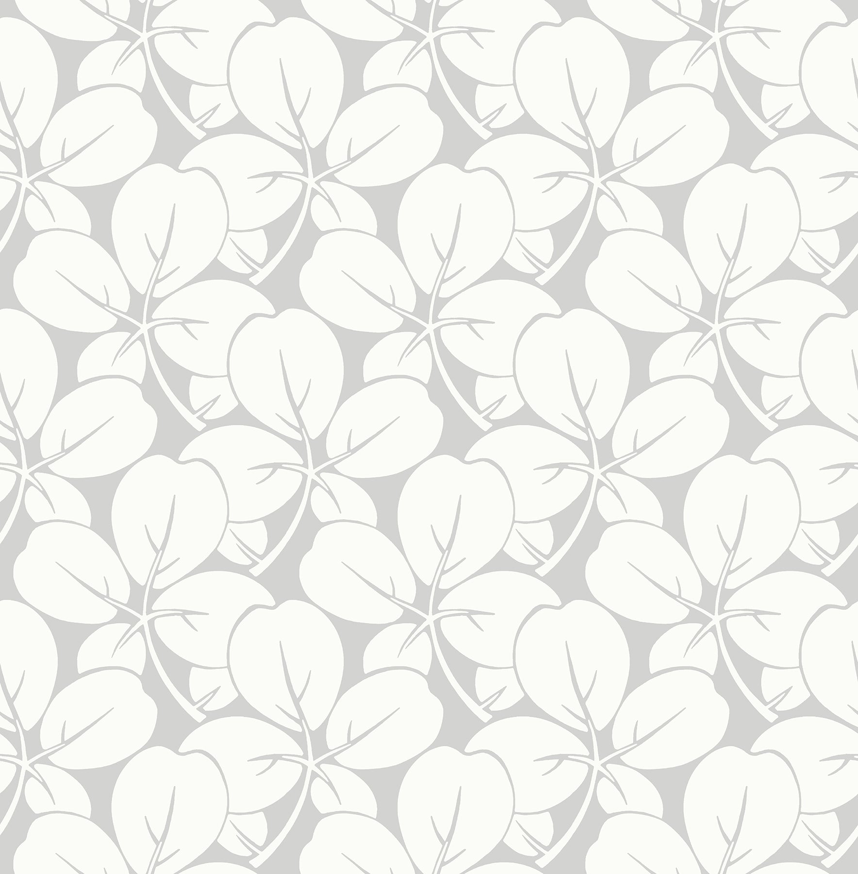 A-Street Prints Robert Light Grey Clover Wallpaper, 20.5-in by 33-ft