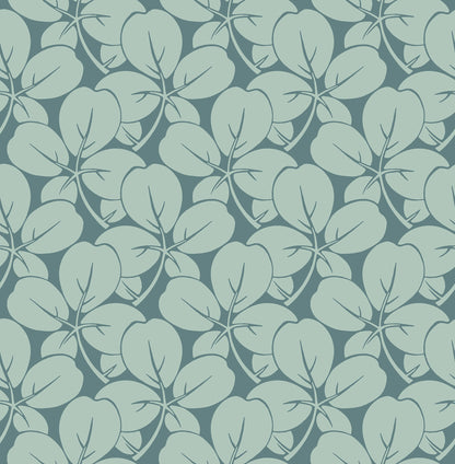 A-Street Prints Robert Aqua Clover Wallpaper, 20.5-in by 33-ft