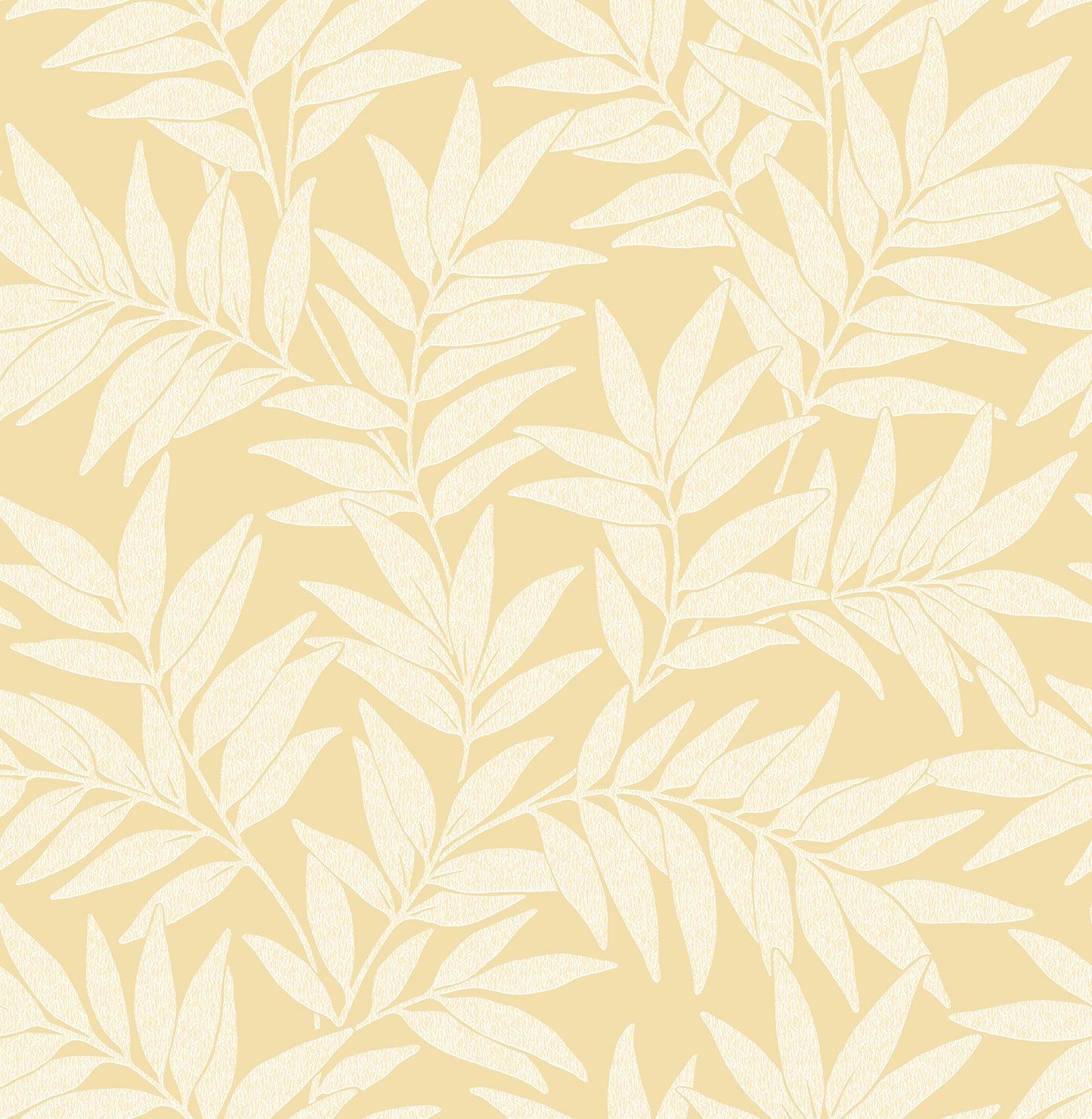 A-Street Prints Morris Yellow Leaf Wallpaper, 20.5-in by 33-ft