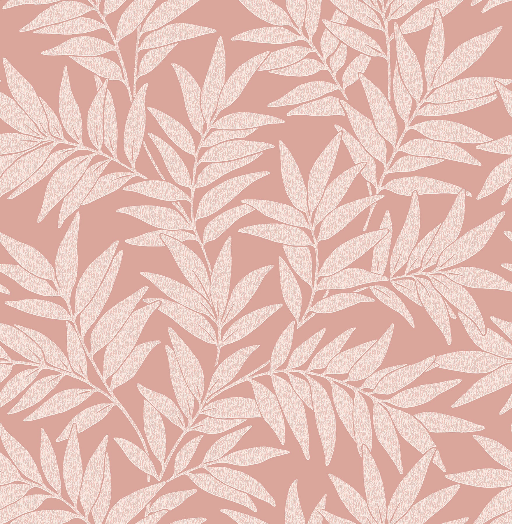 A-Street Prints Morris Pink Leaf Wallpaper, 20.5-in by 33-ft