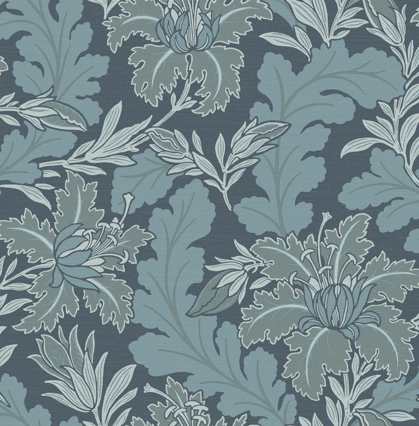 A-Street Prints Butterfield Blue Floral Wallpaper, 20.5-in by 33-ft