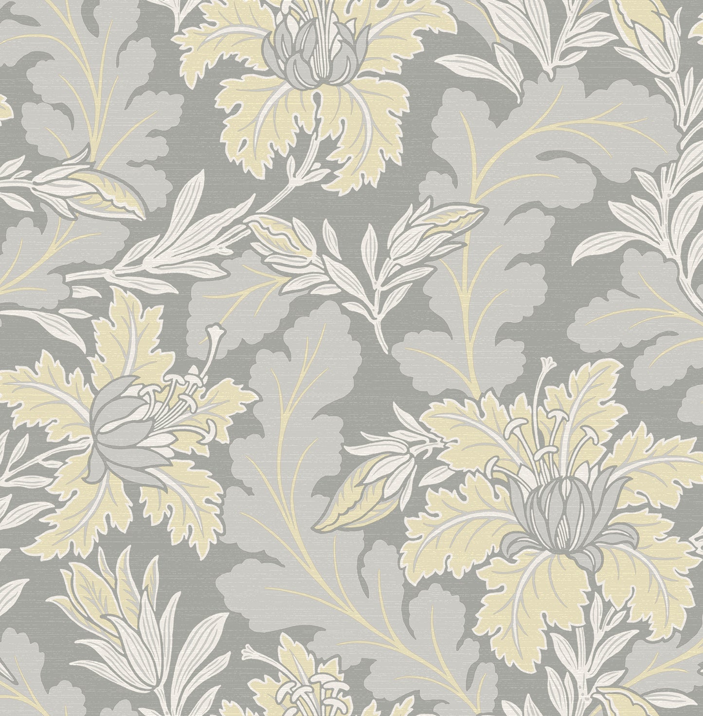 A-Street Prints Butterfield Light Grey Floral Wallpaper, 20.5-in by 33-ft