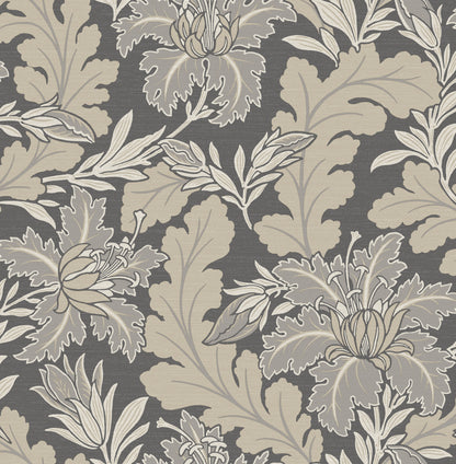 A-Street Prints Butterfield Grey Floral Wallpaper, 20.5-in by 33-ft