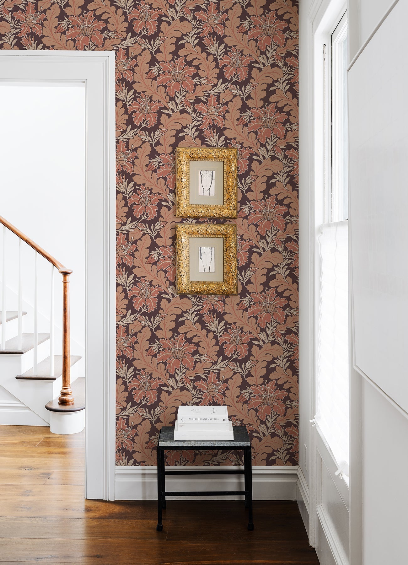 A-Street Prints Butterfield Burgundy Floral Wallpaper, 20.5-in by 33-ft