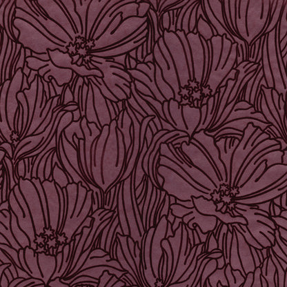 A-Street Prints Selwyn Flock Burgundy Floral Wallpaper, 20.5-in by 33-ft