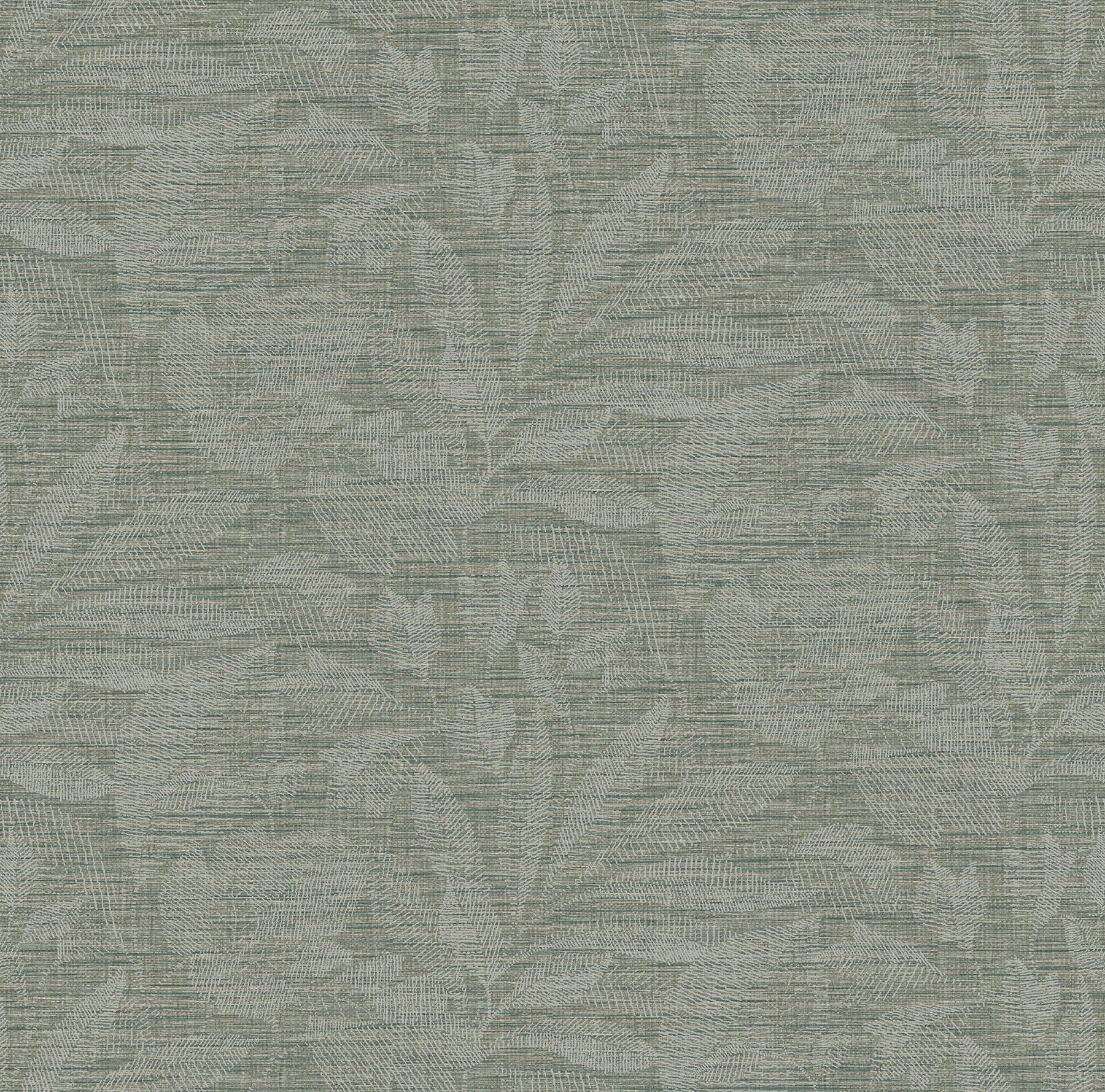 A-Street Prints Lei Jade Etched Leaves Wallpaper, 27-in by 27-ft