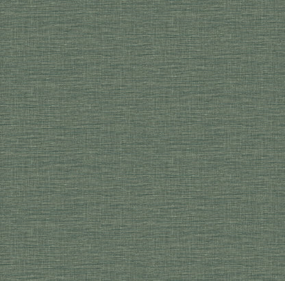 A-Street Prints Lela Green Faux Linen Wallpaper, 27-in by 27-ft