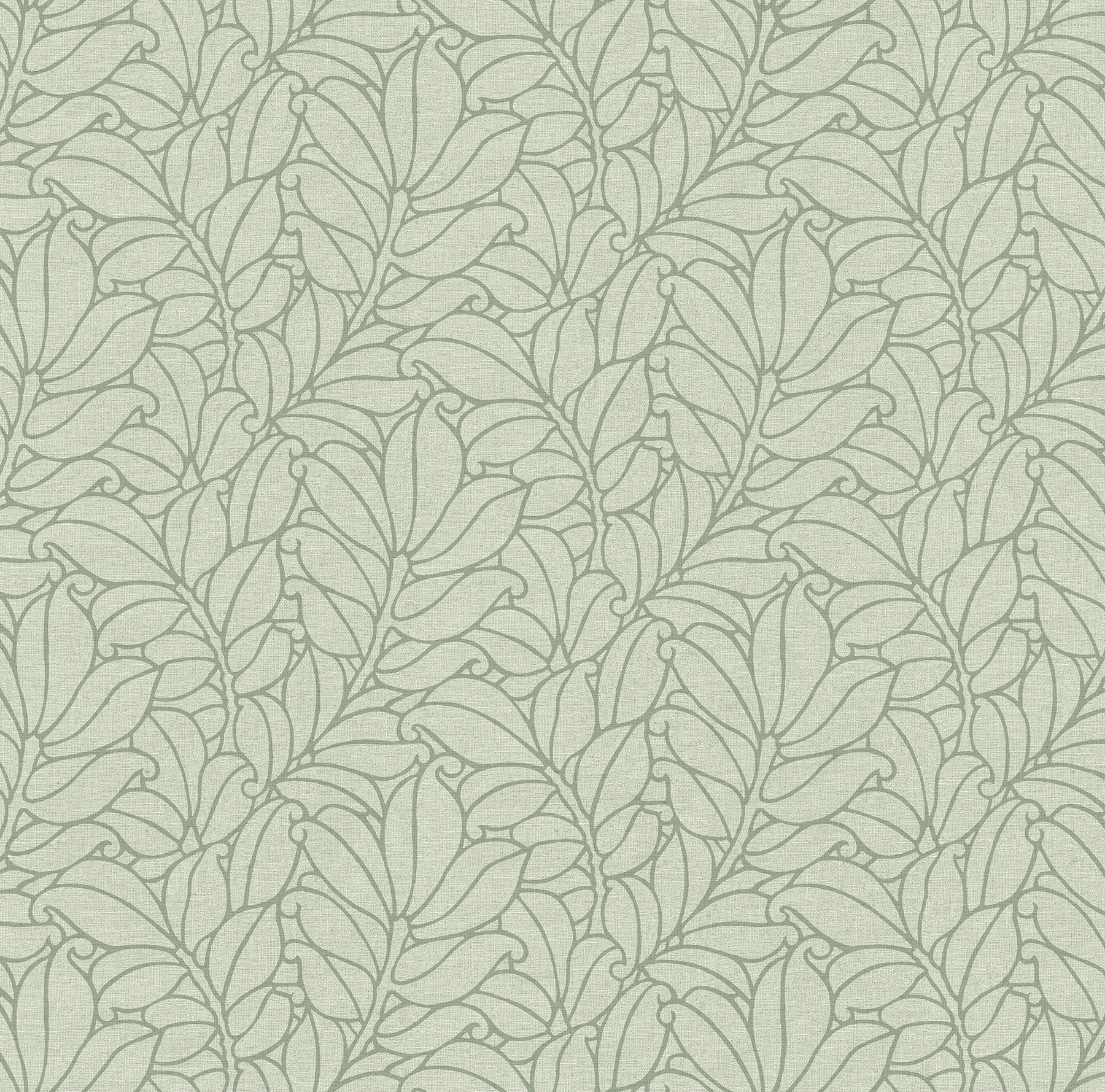 A-Street Prints Coraline Green Leaf Wallpaper, 27-in by 27-ft