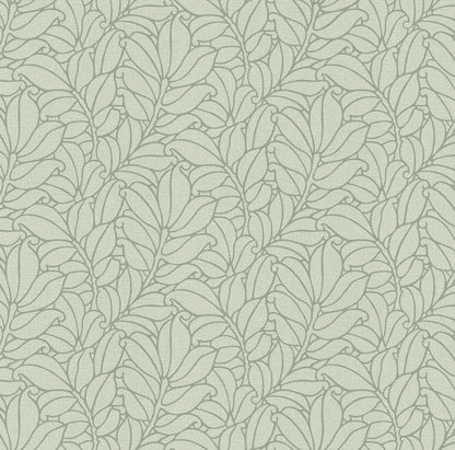 A-Street Prints Coraline Green Leaf Wallpaper, 27-in by 27-ft