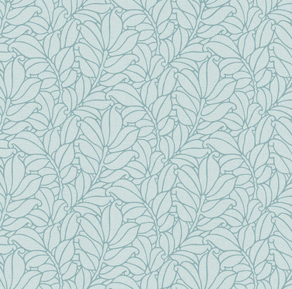 A-Street Prints Coraline Teal Leaf Wallpaper, 27-in by 27-ft