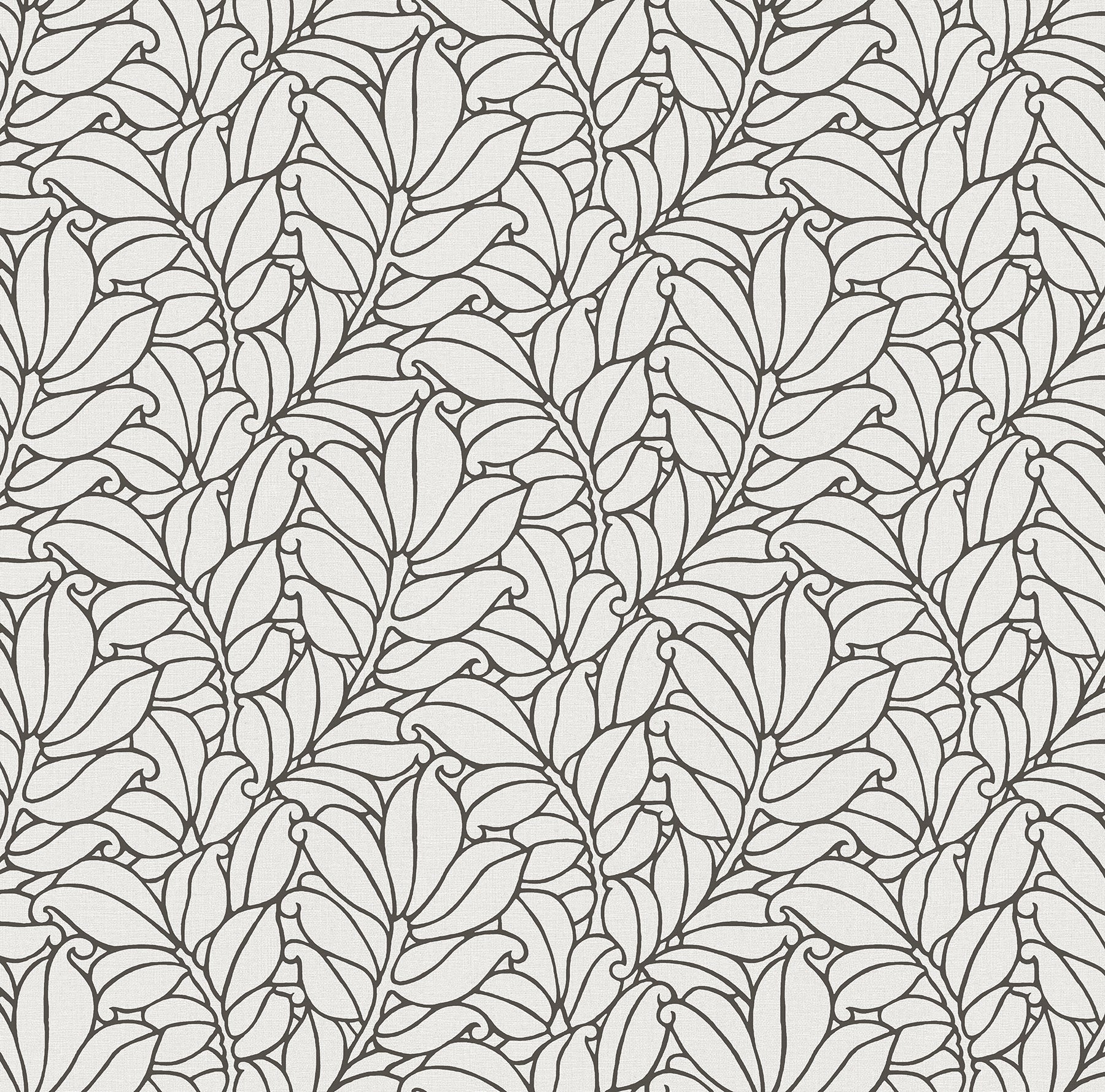 A-Street Prints Coraline White Leaf Wallpaper, 27-in by 27-ft