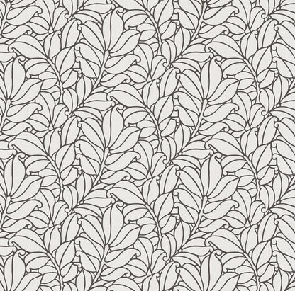 A-Street Prints Coraline White Leaf Wallpaper, 27-in by 27-ft