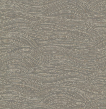 A-Street Prints Leith Grey Zen Waves Wallpaper, 20.9-in by 33-ft