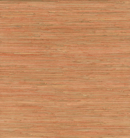 A-Street Prints Shuang Coral Handmade Grasscloth Wallpaper, 36-in by 24-ft