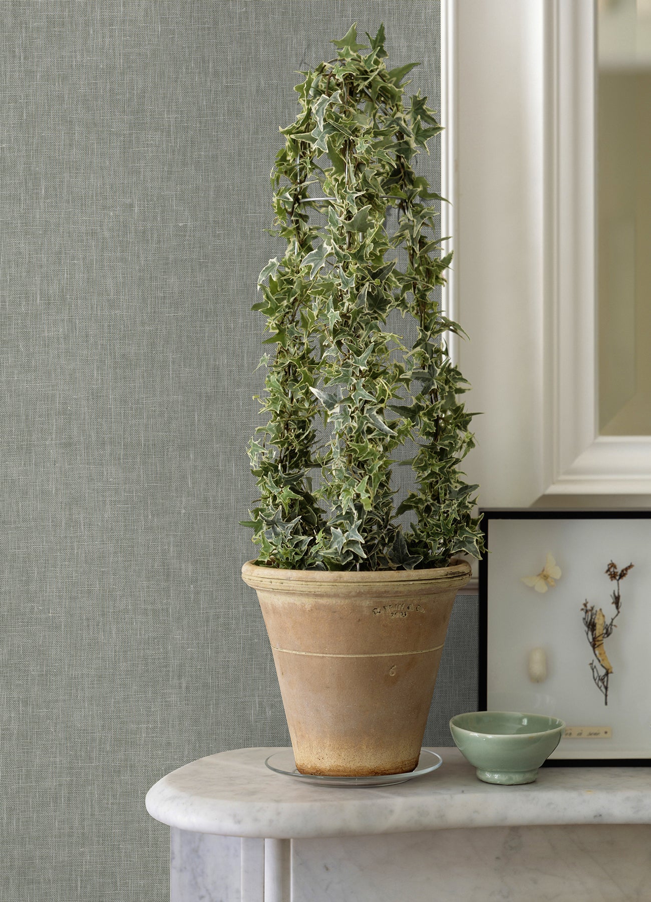 A-Street Prints Donmei Grey Linen Wallpaper, 36-in by 24-ft