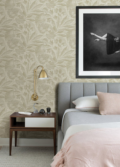 A-Street Prints Lei Gold Leaf Wallpaper, 27-in by 27-ft