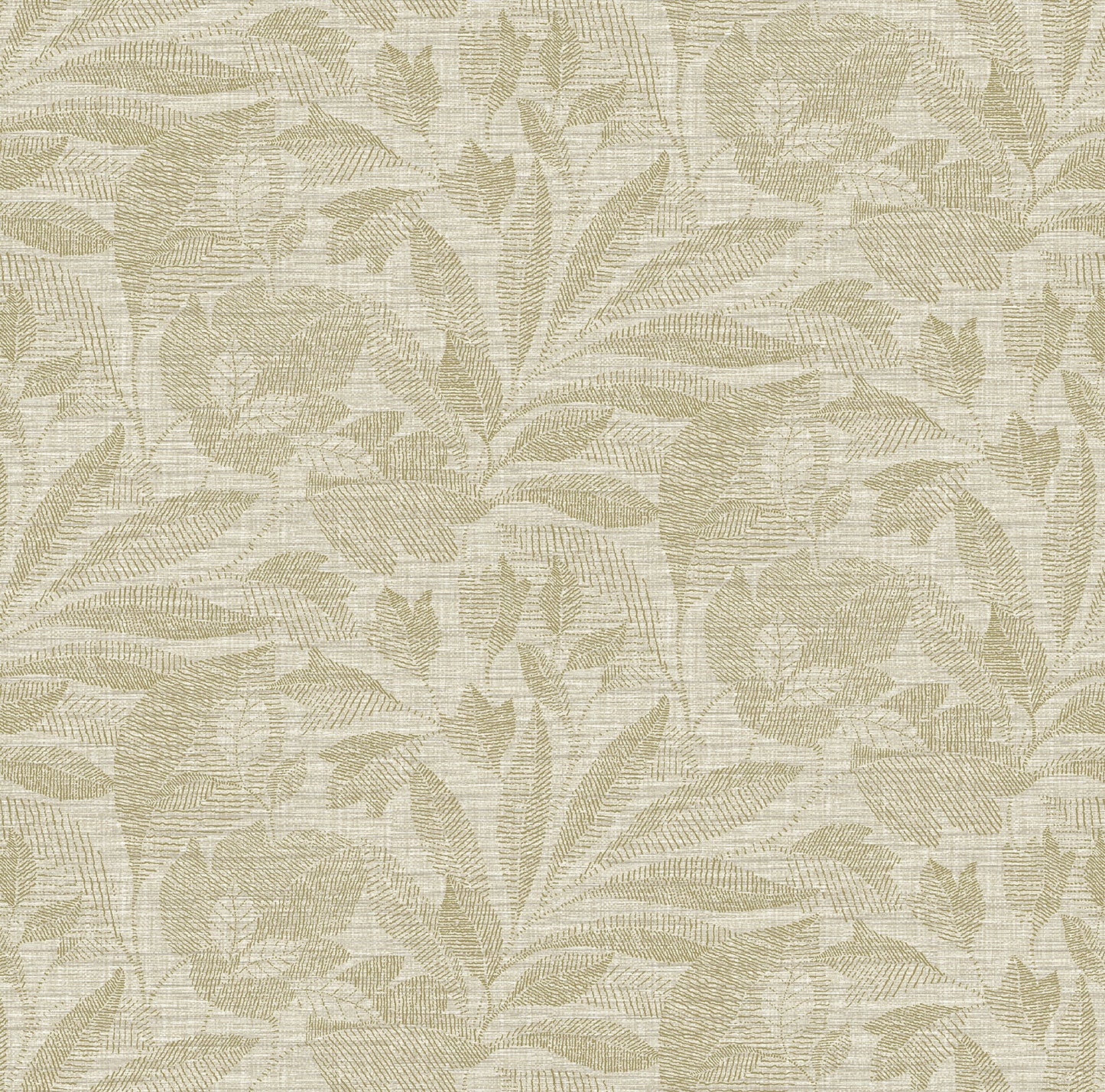 A-Street Prints Lei Gold Leaf Wallpaper, 27-in by 27-ft