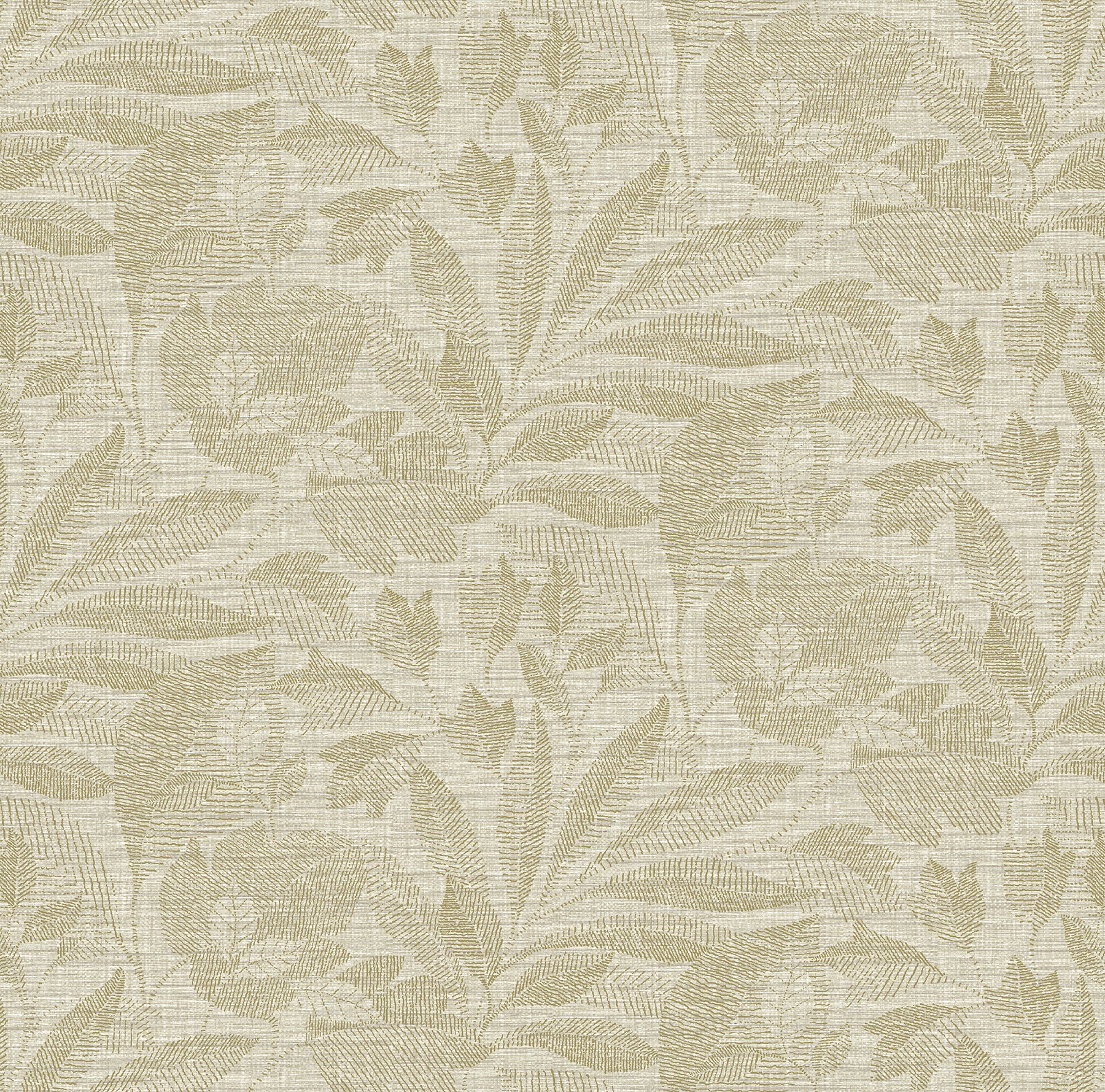 A-Street Prints Lei Gold Leaf Wallpaper, 27-in by 27-ft