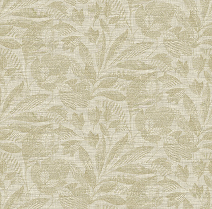 A-Street Prints Lei Gold Leaf Wallpaper, 27-in by 27-ft