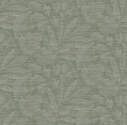 A-Street Prints Lei Jade Leaf Wallpaper, 27-in by 27-ft